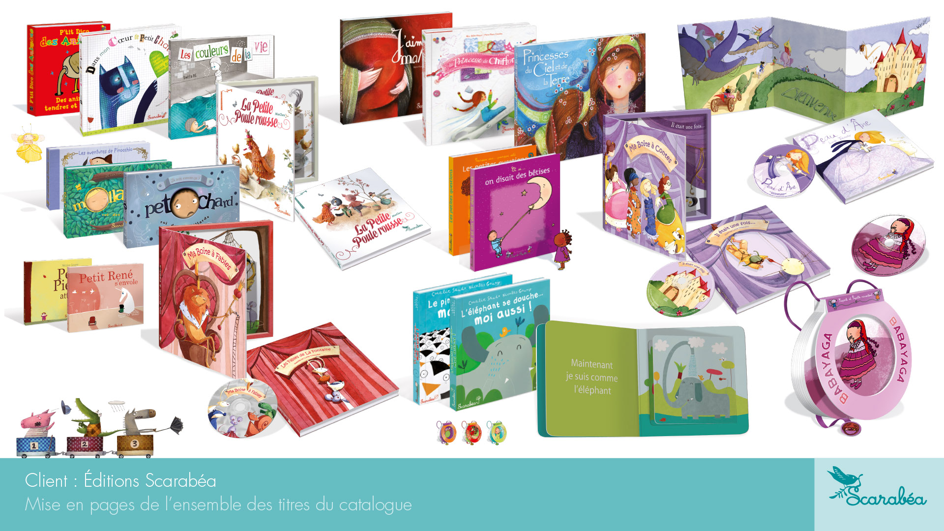 Mise en pages du catalogue Éditions Scarabéa